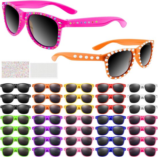 100 Stuks Neon Zonnebrillen Kinderen Jongens Meisjes UV400 Bescherming Feest Zomer