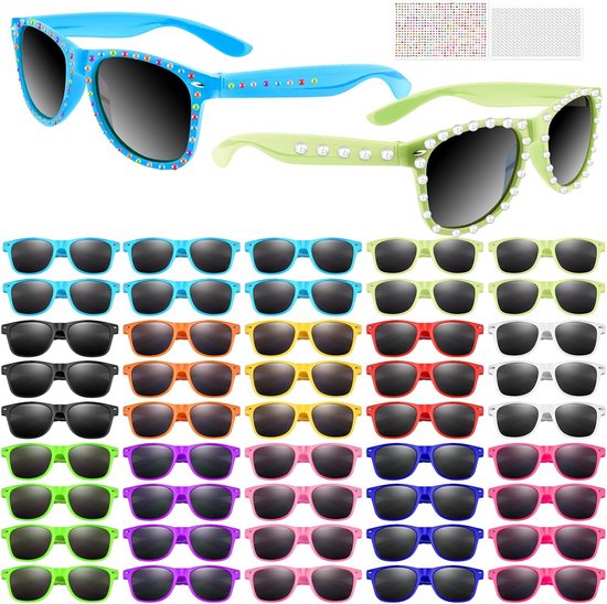 100 Stuks Neon Zonnebrillen voor Kinderen UV400 Bescherming Feestartikelen van Merkloos