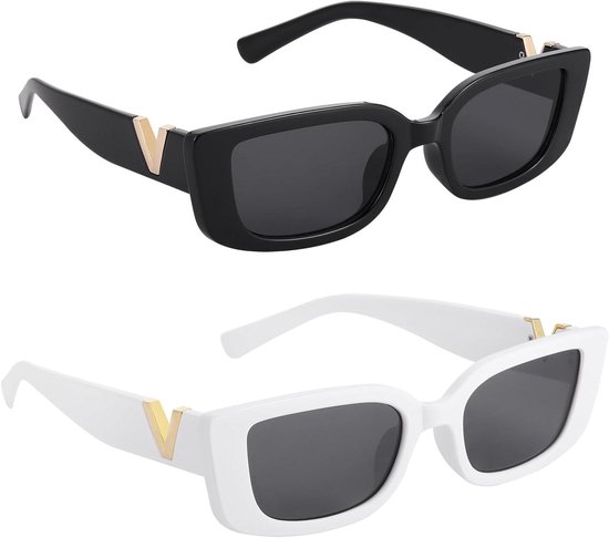 2 paar dameszonnebrillen vintage zonnebril UV400-bescherming rechthoekige zonnebril met prachtige takken - Dames Zonnebrillen . van DEFENDINGTROPHY