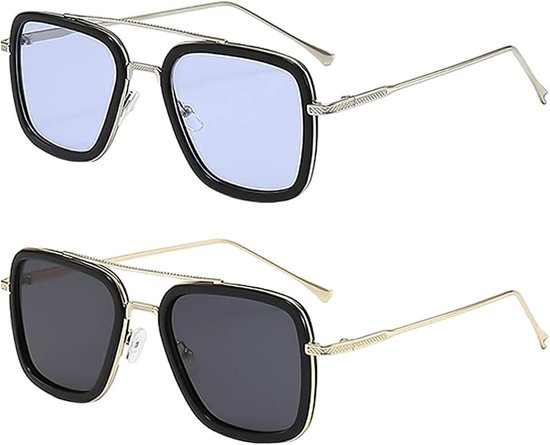 2 Paar Retro Zonnebril, Metalen Frame Glazen, Zonnebrandcrème Zonnebril, Unisex Oog Accessoires, Mode Straat Schieten Bril.