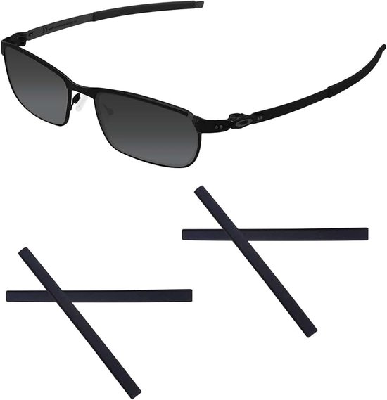 2 paar verbeterde zachte siliconen vervanging tempel mouw oor sokken voor Oakley Tincup OX3184, Tincup Carbon OX5094 bril, Pitchman OX8050 OX8096, Tincup zonnebril perfect fit, zwart