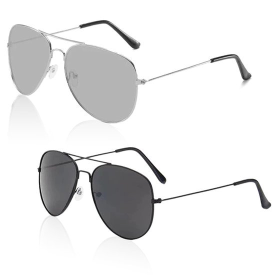 2 pair polarized retro politiepilotenbril
