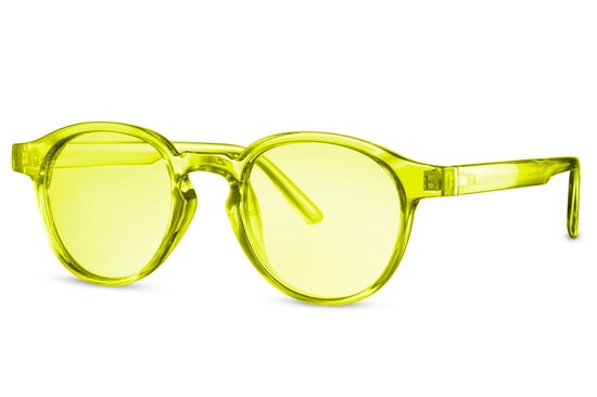 2544 Dames & Heren Zonnebril | Trendy Dames Eyewear | Heren bril |brillen | zonnebril | Zonnebril - Groen Montuur - Lichte Glazen - Bril | Sunglasses | Festival Bril | Transparante Bril – Groen /Geel Frame – Gele Lens | + Brillen sleeve & Brillendoek