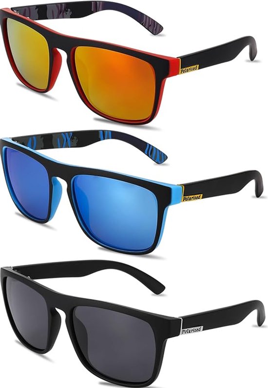 3 paar gepolariseerde zonnebrillen - Zonnebrillen - zonnebril heren - Outdoor sportzonnebrillen - Geschikt voor autorijden, fietsen, vissen - UV-bescherming van Gozlu