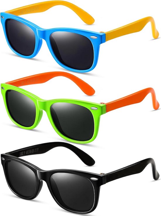 3-Pack Gepolariseerde Kinderzonnebrillen UV-Bescherming Flexibel Frame van BANZAI