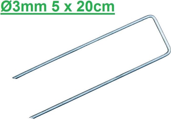 50 stuks Gronddoekpennen - kunstgraspennen - worteldoekpennen Ø3mm - 5 cm breed en 20 cm lang van Green Season