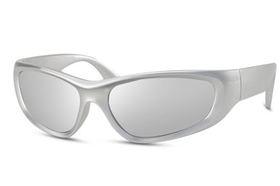 5019 Wrap around zonnebril | Ovale zonnebril |Unisex |Heren & Dames bril | Biker brillen | Zilver Lens | Zilver Montuur | Chunky Frame | Sunglasses | Festival Bril | Rave Bril |Trendy Party & Outdoor Bril | UV400 + brillen sleeve & doek