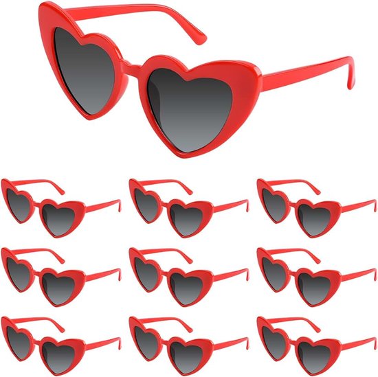 5/10/20 Pack Hart Zonnebril Bachelorette Vintage Hartvormige Bril voor Bruiloft Bruidsmeisje Party Gunst