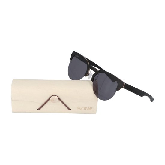 5one® Classic Sports Grey - Ebony houten zonnebril - sportief model van 5one®
