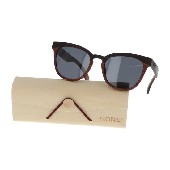5one® Palermo - Ebony/Rosewood houten multilaags montuur - lens  grijs van 5one®