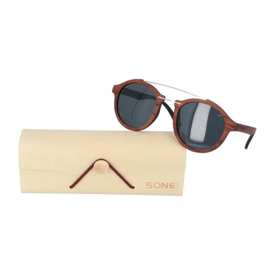 5one® Palermo Rosewood Houten Dames Zonnebril met grijze lens van 5one®