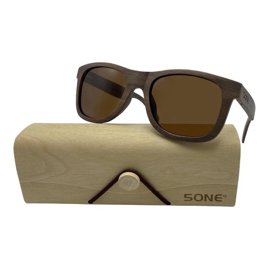 5one® Rome Kosso hout zonnebril met bruine lens - zonnebril voor dames van 5one®