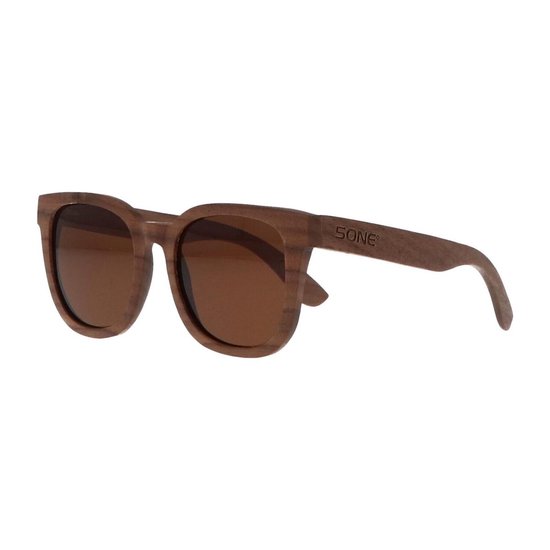 5one® Rome Walnut zonnebril met bruine lens - houten dames zonnebril van 5one®