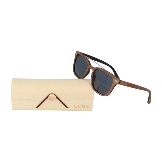 5one® Sardinia - houten zonnebril model Bridge - lens Grijs van 5one®
