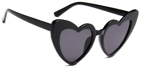 5x Bril hartjesvorm - Zonnebril - Heart shaped sunglasses - Carnaval - Verkleedkleding - Party glasses - Feestbril - Grappige/gekke bril - Zwart - Jonyx van Merkloos