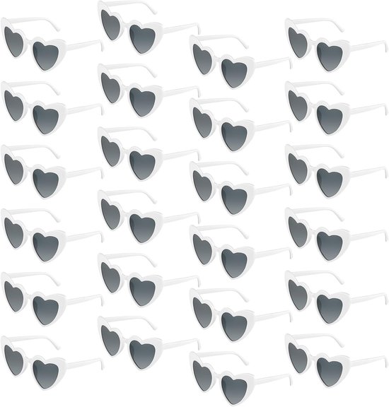 6/12/24/48 Pack Hart Zonnebril Vintage Hartvormige Bril Bulk Bachelorette Zonnebril voor Vrouwen Bruiloft Party