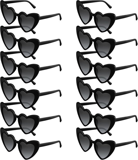 6/12/24/48 Pack Hart Zonnebril Vintage Hartvormige Bril Bulk Bachelorette Zonnebril voor Vrouwen Bruiloft Party