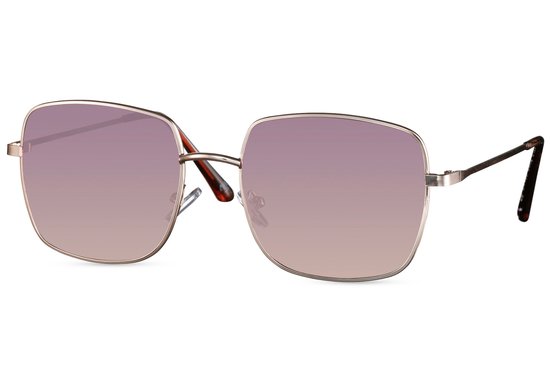 6126 Zonnebril | goud montuur zonnebril | paarse glazen zonnebril | festival zonnebril | rave & techno bril | trendy & fashion zonnebril | dames & heren zonnebril | unisex zonnebril | UV400 | festival eyewear | zonnebril met brillensleeve & brildoek