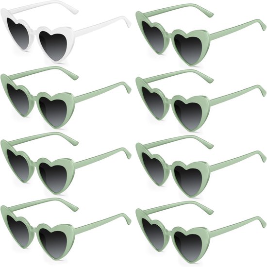 6/8/10 Pack Hartvormige Zonnebril Bachelorette Vintage Hartbril voor Vrouwen Bruiloft Bruids Party Decoraties