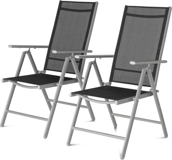 909 OUTDOOR Tuinstoelen Set van 2 - Inklapbaar - Verstelbaar - Aluminium & Textileen - 69x56x106 cm van 909 Outdoor