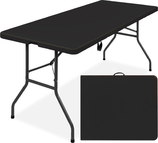 ADSafety Inklapbare Tafel - Campingtafel - Klaptafel - Vouwtafel Buiten - Tuintafel - 180 x 74 x 74 cm - Zwart van ADSafety