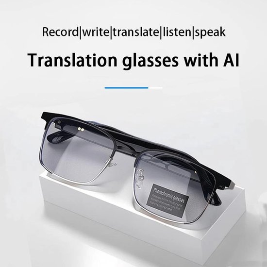AI Slimme Vertaalbril met Bluetooth - Real-time Vertaling in 144 Talen - Draadloze Simultaanvertaler, Reishulpmiddel & Smart Glasses met Live Tolkfunctie van Vormor