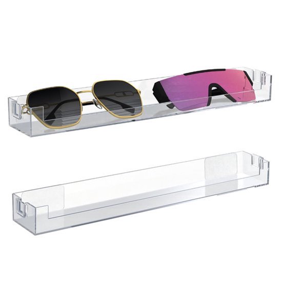 Aladdien - Extra grote acryl zonnebril organizer - 2 Pack wandmontage - Zonnebril