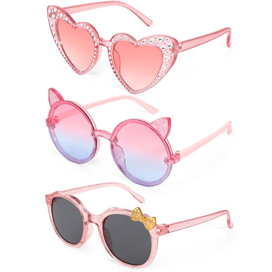 Allecto - Kindersunglasses - Zonnebril - Hartvorm - Multicolour - UV-bescherming - Perfect voor feestjes en strand - Geschikt voor kinderen van 3-1...