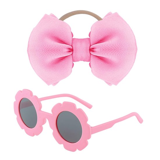 Allecto - Zonnebril voor Baby's - Bloemen Zonnebril - Zacht en Aangenaam - Katoenen Hoofdband - Geschikt voor Strandfeest - Perfect voor Meisjes van Merkloos