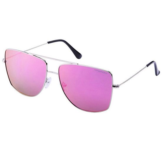 Amoy Flora 1.1mm Polarized Lens - Shiney Zilver Anti-Allergic Frame - True Revo Purple Coating - Anti Reflect Coating - Soft Beweegbare Neusvleugels - UV400 van Amoy
