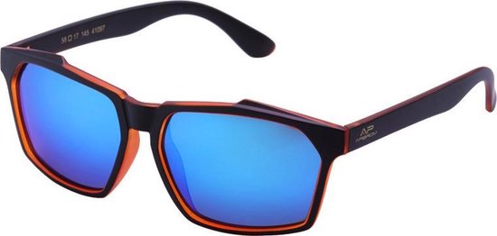 Apeirom Atlas Sportbril - TR-90 Ultra Zwart Frame - Transparant Soft Oranje Binnenkant  - UV400 - TAC 1.1mm Artic Blue Anti Scratch Lens van Apeirom