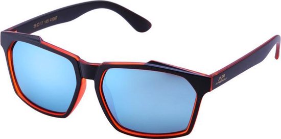 Apeirom Atlas Sportbril - TR-90 Ultra Zwart Frame - Transparant Soft Oranje Binnenkant  - UV400 - TAC 1.1mm True Flash Blue Anti Scratch Lens van Apeirom