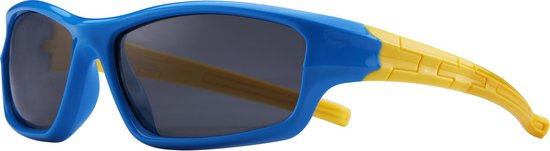 Apeirom Columba Kinder Zonnebril - TPE Ultra Light Geel Blauw Frame - UV400 - 0.7mm Smoke Polariserende Lens Anti Scratch Lens van Apeirom