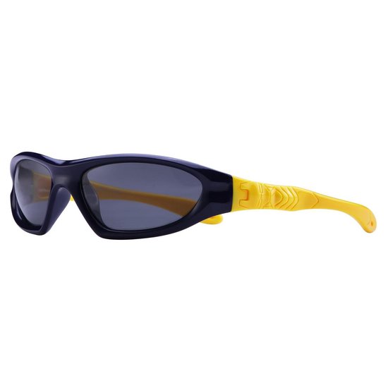 Apeirom Omega Kinder Zonnebril - TPE Ultra Light Zwart Geel Frame - UV400 - 0.7mm Smoke Polariserende Lens Anti Scratch Lens van Apeirom