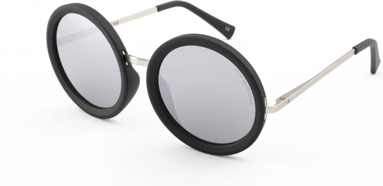 Apeirom Woodstock - Zonnebril TR-90 Ultra Light Mat Zwart Rubber Finish Front Frame -  Anti- Allergisch Flex-Hinge Metalen Pootjes - UV400 PC Zilver Lens - Anti Reflect Coating Achterkant Lens van Apeirom