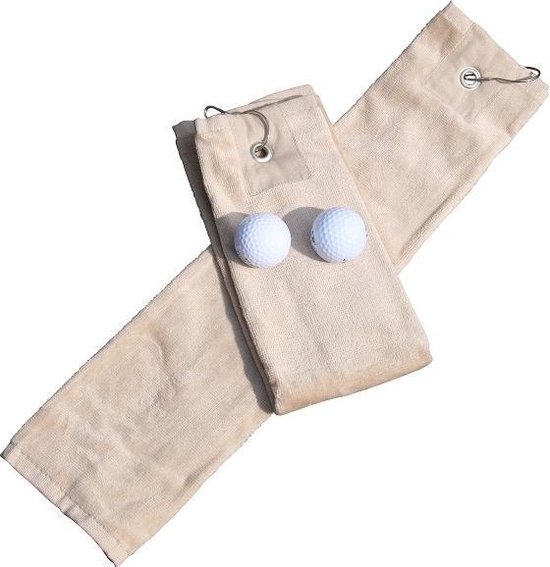 ARTG - Golf Handdoekje DeLuxe - Velours - Beige - Sand - Set 5 stuks van Merkloos