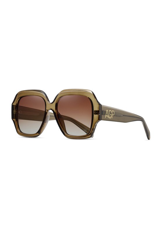 AVANT-GARDE PARIS Retro Polarized zonnebril - Beige - Square - UV400 - 1 stuk - Acetaat met hoge bescherming van Merkloos