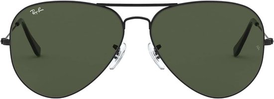 Aviator Zonnebril, groen (montuur: zwart, glazen: groen klassiek L2821), XL (Fabrikant Maat:62)