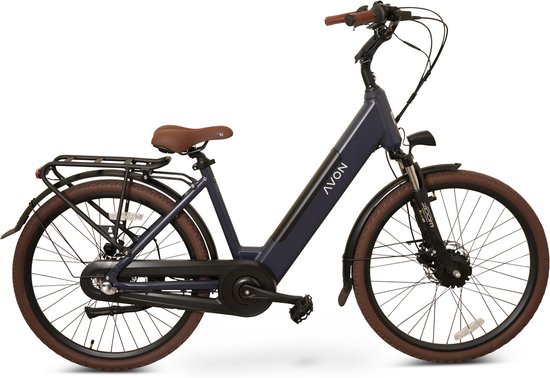 Avon Bx1 Elektrische Fiets 26 Inch – 250w Voorwielmotor 504wh Accu 90km Actieradius Hydraulische Schijfremmen Nexus 3-speed Kleurendisplay Lage Instap Jeans Blue van Avon
