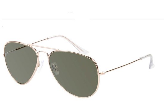 AZ Eyewear - Zonnebril Heren - Zonnebrillen Dames -  Piloot - Zilver en groen glas - Polarized van Az Eyewear