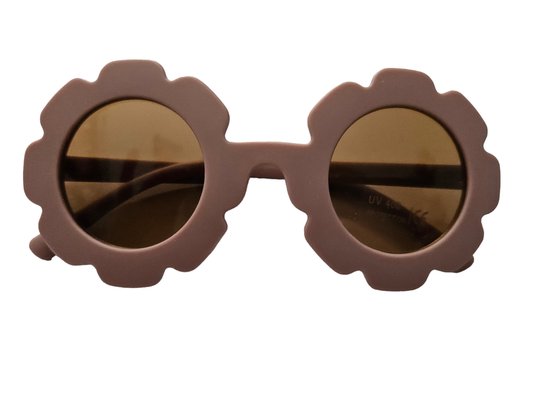 Baby- en kinder zonnebril UV400 bloem - Oudroze van Merkloos