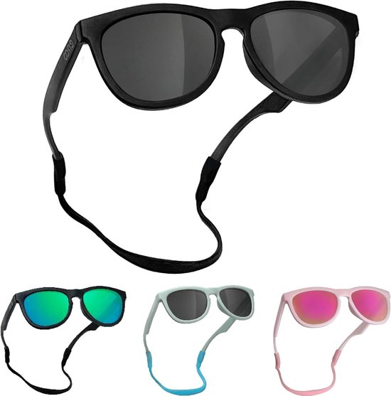 Baby Zonnebril - Babybril Flexibel - Baby Beschermen - Gepolariseerde Lens - 0-24 Maanden - Zwart van Merkloos