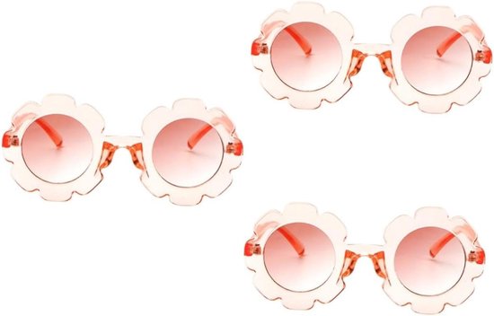 Baby Zonnebril - Kinderbril Zonne - Bescherming Ogen - Leuk Bloem Design - 12.8 cm - Transparant Roze