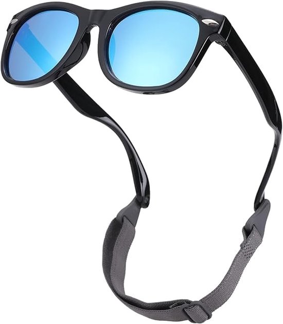 Baby zonnebril met 100% UV-bescherming voor pasgeborenen, verstelbare riem en brillenbox, ideaal voor jongens en meisjes