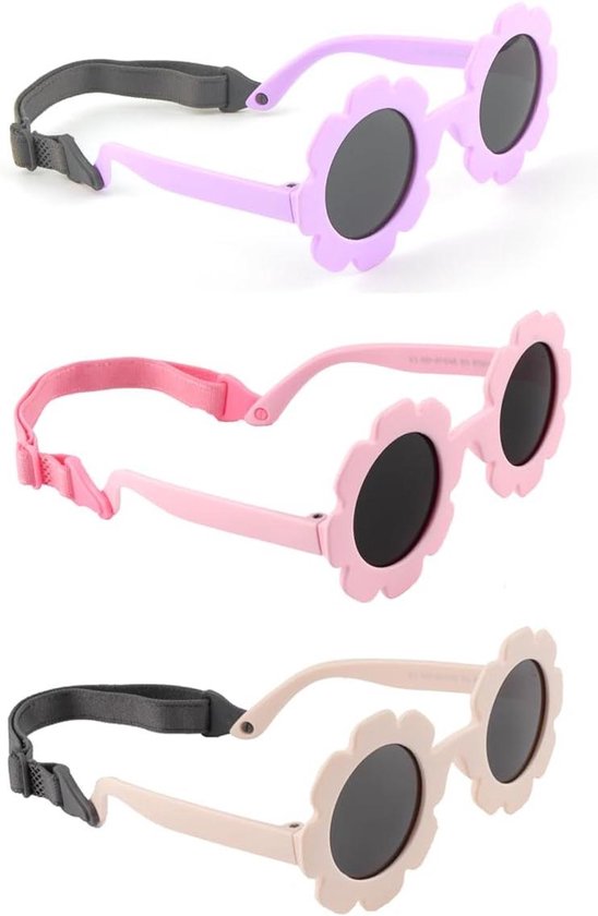 Baby Zonnebril - Peuter Bril - Bescherming Zon - Flexibel Frame - 0-24 Maanden - Roze van Merkloos