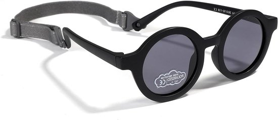 Baby Zonnebril - Peuter Bril - Oogbescherming Buiten - Flexibel Rubber Frame - 34 mm Lensbreedte - Zwart