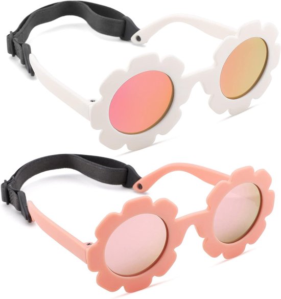 Baby Zonnebril - Polarized Bril - Oogbescherming Buiten - Flexibel Buigzaam Frame - 0-24 Maanden - Roze