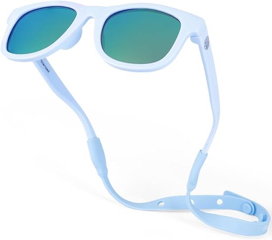 Babysunnies Hemelsblauwe Gepolariseerde Babyzonnebril met Bandje (0–24 Maanden) – Flexibele UV400 Babyzonnebril van Merkloos