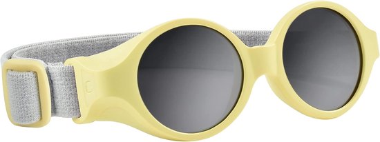 Babyzonnebril 0-9 maanden, 100% uv-bescherming - CAT 4, zijdelingse bescherming, optimaal comfort, verstelbare elastische hoofdband, pastelgeel