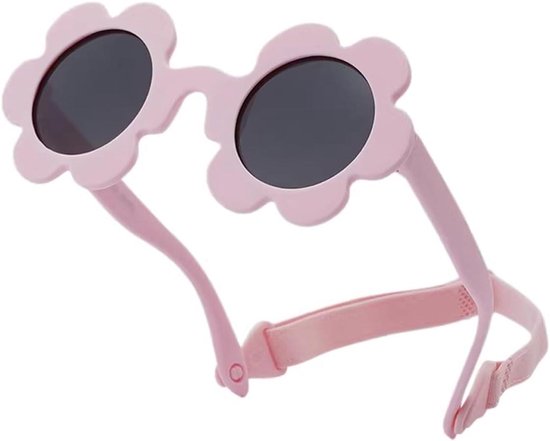 Babyzonnebril Bloemvorm - Peuterzonnebril UV400 - Bescherming tegen zon - Flexibel siliconen frame - 6-36 maanden - Roze